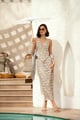 Olivia Crochet Midi Skirt Off- White color