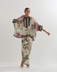 Botanical Top with Skirt Beige color