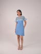 Demi Embroidered Applique Dress Blue color