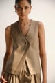 Layered Waistcoat | Sand Brown Sand Brown color