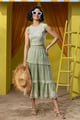 Pastel Hue Embroidered Set Sage Green color