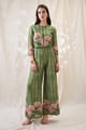 Ravya Embroidered Jumpsuit Set Green color