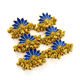 Lotus Ghunghroo Danglers Blue/Gold color