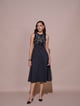 Laurel Embroidered Ribbed Dress Black color