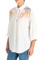 Embroidered Leaf Cotton Shirt White color