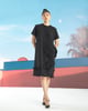 Flower Edge Dress Black color
