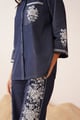 Denim Cross Stitch Co-Ord Set Blue color