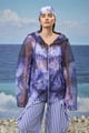 Navy Premium Poly Organza Hoodie