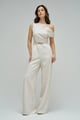 Light Pearl White One-Shoulder Wide-Leg Jumpsuit - SALSA JEANS - Image 1