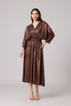 Adeline Pleated Dress Copper color