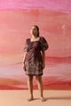Brown Cotton Poplin Mini Dress with Aari Embroidery - Label Ruiaan - Image 1