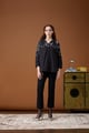 Amaryllis Applique Shirt Black color
