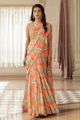Kiara Saree Set Ivory/Green color