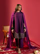 Purple Shoulder Kali Kurta with Pant and Dupatta Purple color