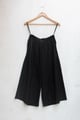 Black Cotton Culottes with Elasticated Waist and Pockets - Vraj Bhoomi - Image 1