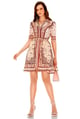 Cancun Shirt Dress Beige/Red color