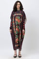 Pixel Kaftan Dress Brown color
