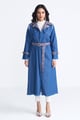 Six Seven Trench Coat Denim Blue color