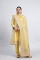 Naazira- Tilla Embroidered Kurta Set Daffodil Yellow color