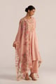 Pale Blush Embroidered and Woven Kurta Set Pale Blush color