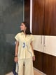 Yellow Cotton Linen Shirt and Wide-Leg Pants Co-ord Set - CORDS & HONEY - Image 1
