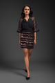 Organza Shirt with Neon Metallic Detailing Black color