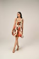 Hummingbird Garden Mini Dress Cream/Green/Red color