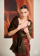 Faux Mink Fur Shrug Brown color