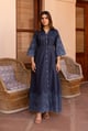 Ziya Denim Cutwork Embroidered Dress Blue color