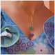 Twin Heart Necklace Blue color