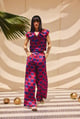 Checkmate Chic Pants Red/Blue color
