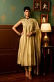 Gul Anarkali Suit Set Sage Green color