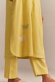 Popcorn Yellow Embroidered Kurta Set Popcorn Yellow color