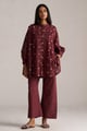 Cordovan Maroon Mul-Mul Co-Ord Set Maroon color