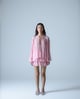 Silk Chiffon Embellished Flowy Blouse Pink color