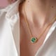 Peace Blue Turquoise Necklace Gold color