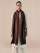 Wool Reversible Brown Zari Stole Brown color