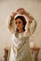 Anaya Pure Chanderi Embroidered Matching Set Beige color