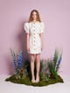 Anemone Jacquard Mini Dress Ivory color