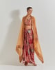 Spicy Glam Skirt Paired with Stretch Bustier and Cape Multicolor color