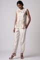 Luna - Back Tie-Up Co-Ord Set White color
