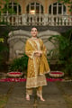 Organza A-Line Suit Set Yellow color