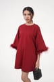 Amy Dark Red Feather Detail T-Shirt Red color