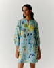 Blue Sapphire Balloon Sleeve Dress Blue color