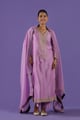Ruhani a Line Kurta Set Purple color