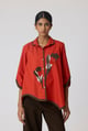 Liam Applique Shirt Burnt Orange color