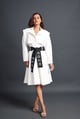 Jacket Dress with Sash Belt White color