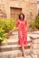 Honeydew Kaftan in Jaipur Print Pink color