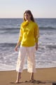 Embroidered Yellow Peasant Top Yellow color