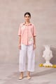 Claire Applique Shirt Sunset Pink color
